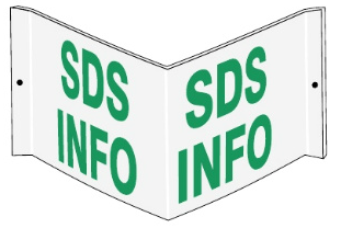 SDS Info Green On White Wall Projection Standard and Glow Signs