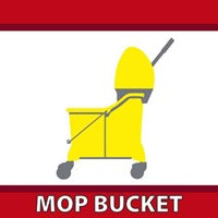 FLOOR SIGN, MOP BUCKET, RED/WHITE, 10 x 20, NON-SKID SMOOTH ADHESIVE BACKED VINYL