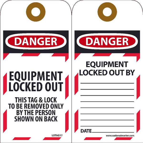 Danger Equipment Locked Out Lockout Tags | LOTAG17