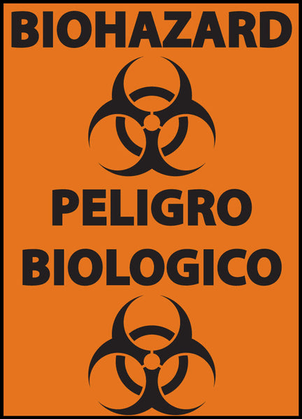 Biohazard With Graphic Bilingual Eco Biohazard Signs Available In Different Sizes and Materials