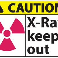 Caution X-Ray Keep Out With Graphic Eco Radiation and X-Ray Signs Available In Different Sizes and Materials