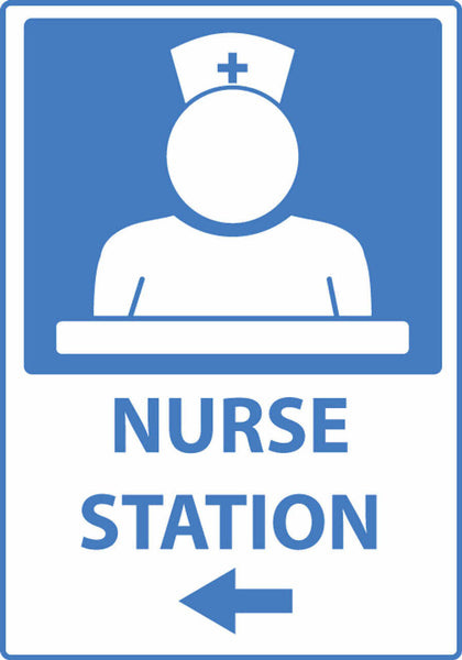 Nurse Station Left Arrow With Graphic Eco Health Safety Signs Available In Different Sizes and Materials