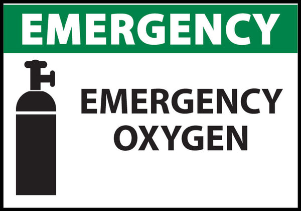 Emergency - Emergency Oxygen Eco Health Safety Signs Available In Different Sizes and Materials