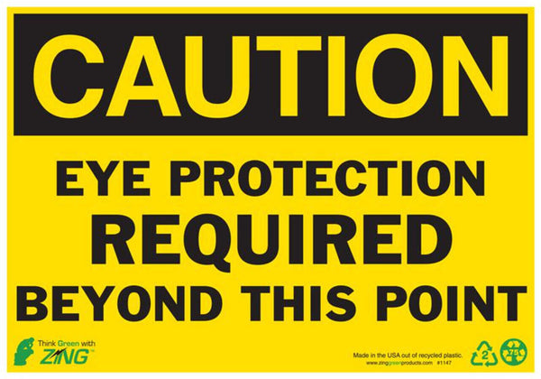 Eye Protection Required Beyond This Point Eco Caution Signs Available In Different Sizes and Materials