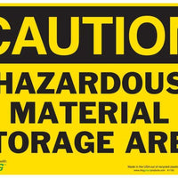 Hazardous Material Storage Area Eco Caution Signs Available In Different Sizes and Materials