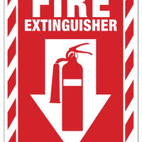 Fire Extinguisher Down Arrow Eco Fire and Exit Safety Signs Available In Different Sizes and Materials