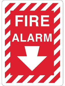 Fire Alarm Down Arrow Eco Fire and Exit Safety Signs Available In Different Sizes and Materials