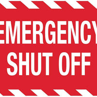 Emergency Shutoff Eco Fire and Exit Safety Signs Available In Different Sizes and Materials