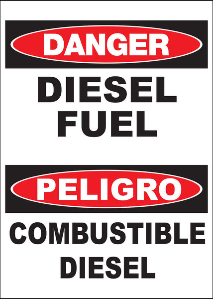 Danger Diesel Fuel Bilingual Eco Agriculture Signs Available In Different Materials