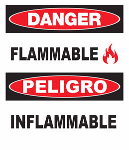 Danger Flammable Bilingual Eco Agriculture Signs Available In Different Materials