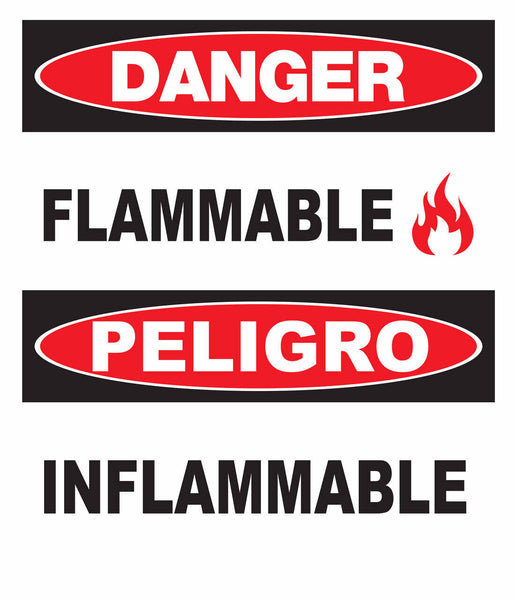 Danger Flammable Bilingual Eco Agriculture Signs Available In Different Materials