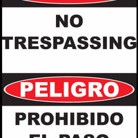 Danger No Trespassing Bilingual Eco Agriculture Signs Available In Different Materials