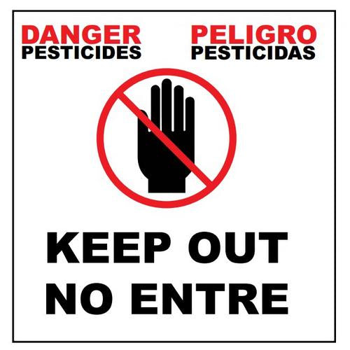 Danger Pesticides Keep Out Bilingual Eco Agriculture Sign | 20034