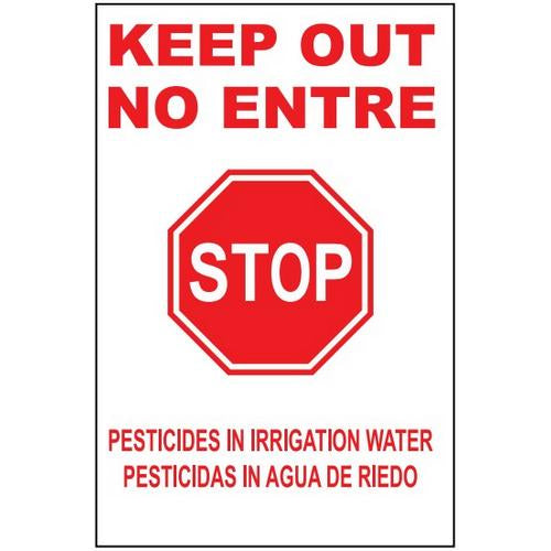 Keep Out Stop Bilingual Eco Agriculture Sign | 20038