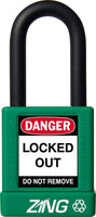 RecycLock Padlock, Keyed Different, 1.5" Shackle and 1.75" Body - Green