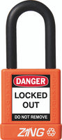RecycLock Padlock, Keyed Different, 1.5" Shackle and 1.75" Body - Orange