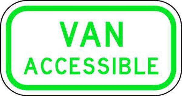 Van Accessible Green On White - Available in Different Materials - Eco Parking Signs