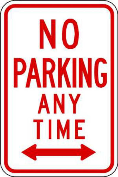 No Parking Anytime Left And Right Arrow - Available in Different Materials - Eco Parking Signs