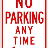 No Parking Anytime Left Arrow - Available in Different Materials - Eco Parking Signs