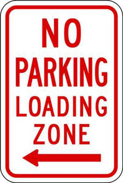 No Parking Loading Zone Left Arrow - Available in Different Materials - Eco Parking Signs
