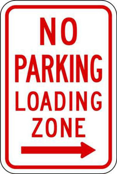 No Parking Loading Zone Right Arrow - Available in Different Materials - Eco Parking Signs
