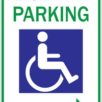 Reserved Parking HDCP Symbol Right Arrow - Available in Different Materials - Eco Parking Signs