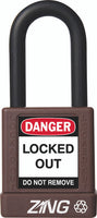 RecycLock Padlock, Keyed Different, 1.5" Shackle and 1.75" Body - Brown