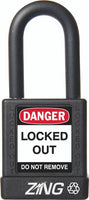 RecycLock Padlock, Keyed Different, 1.5" Shackle and 1.75" Body - Black