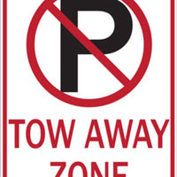 No Parking Symbol Tow Away Zone - Available in Different Materials - Eco Parking Signs