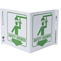 Safety Shower Down Arrow With Graphic - Eco Safety V Sign | 2528