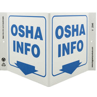 OSHA Info Down Arrow - Eco Safety V Sign | 2546