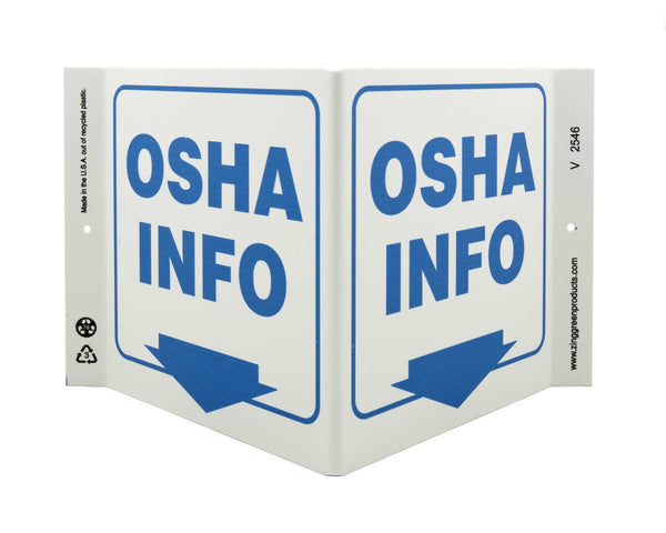 OSHA Info Down Arrow - Eco Safety V Sign | 2546