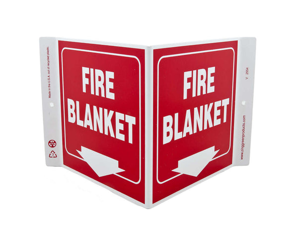 Fire Blanket Down Arrow - Eco Safety V Sign | 2554