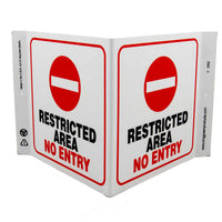 Restricted Area No Entry With Graphic - Eco Safety V Sign | 2582