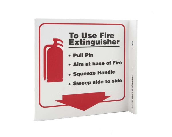 To Use Fire Extinguisher Down Arrow With Graphic Eco Safety L Sign | 2585