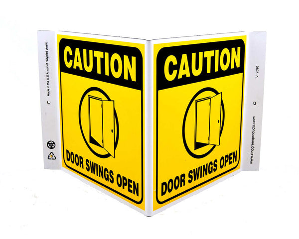 Door Swings Open - Eco Safety V Sign | 2590