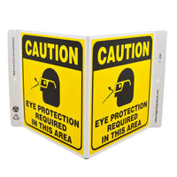 Caution Eye Protection Required In This Area - Eco Safety V Sign | 2594