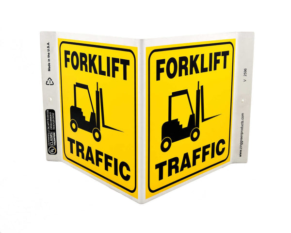 Forklift Traffic With Graphic - Eco Safety V Sign | 2596