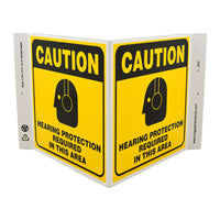 Caution Hearing Protection Required In This Area With Graphic - Eco Safety V Sign | 2600