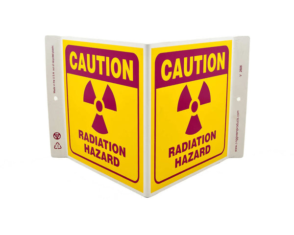 Caution Radiation Hazard With Graphic - Eco Safety V Sign | 2606