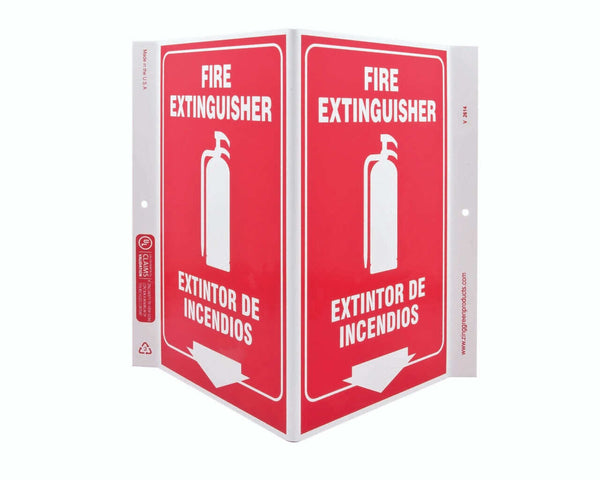 Fire Extinguisher Bilingual - Eco Safety V Sign | 2614