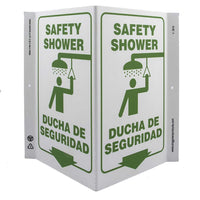 Safety Shower Down Arrow Bilingual With Graphic - Eco Safety V Sign | 2618
