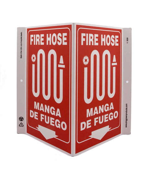 Fire Hose Bilingual - Eco Safety V Sign | 2628
