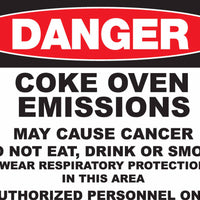 Danger Coke Oven Emissions May Cause Cancer Eco GHS Signs Available in Different Materials | 2662