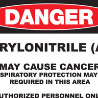 Danger Acrylonitrile (AN) May Cause Cancer Eco GHS Signs Available in Different Materials | 2667
