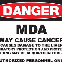 Danger MDA May Cause Cancer Eco GHS Signs Available in Different Materials | 2668