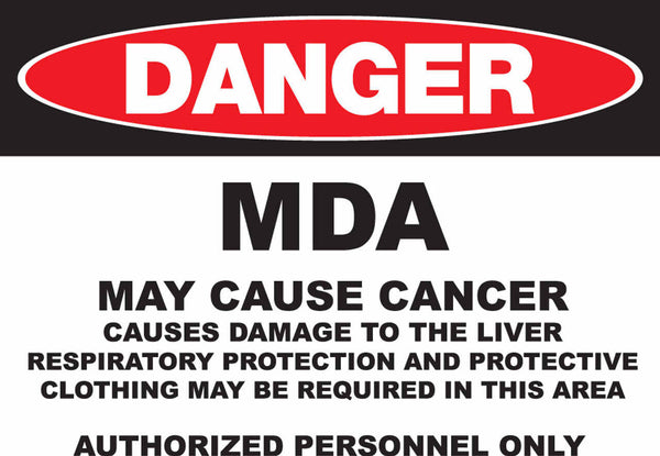 Danger MDA May Cause Cancer Eco GHS Signs Available in Different Materials | 2668
