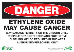 Danger Ethylene Oxide May Cause Cancer Eco GHS Signs Available in Different Materials | 2676