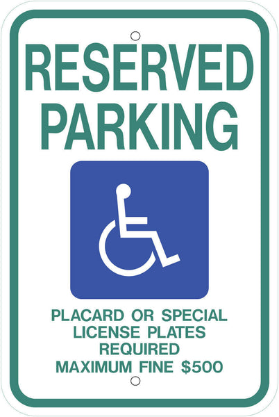 Handicapped Reserved Parking Placard Hawaii Eco Parking HDCP Signs 