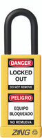 RecycLock Padlock, Keyed Alike,1.5" Shackle and 3" Body - Yellow